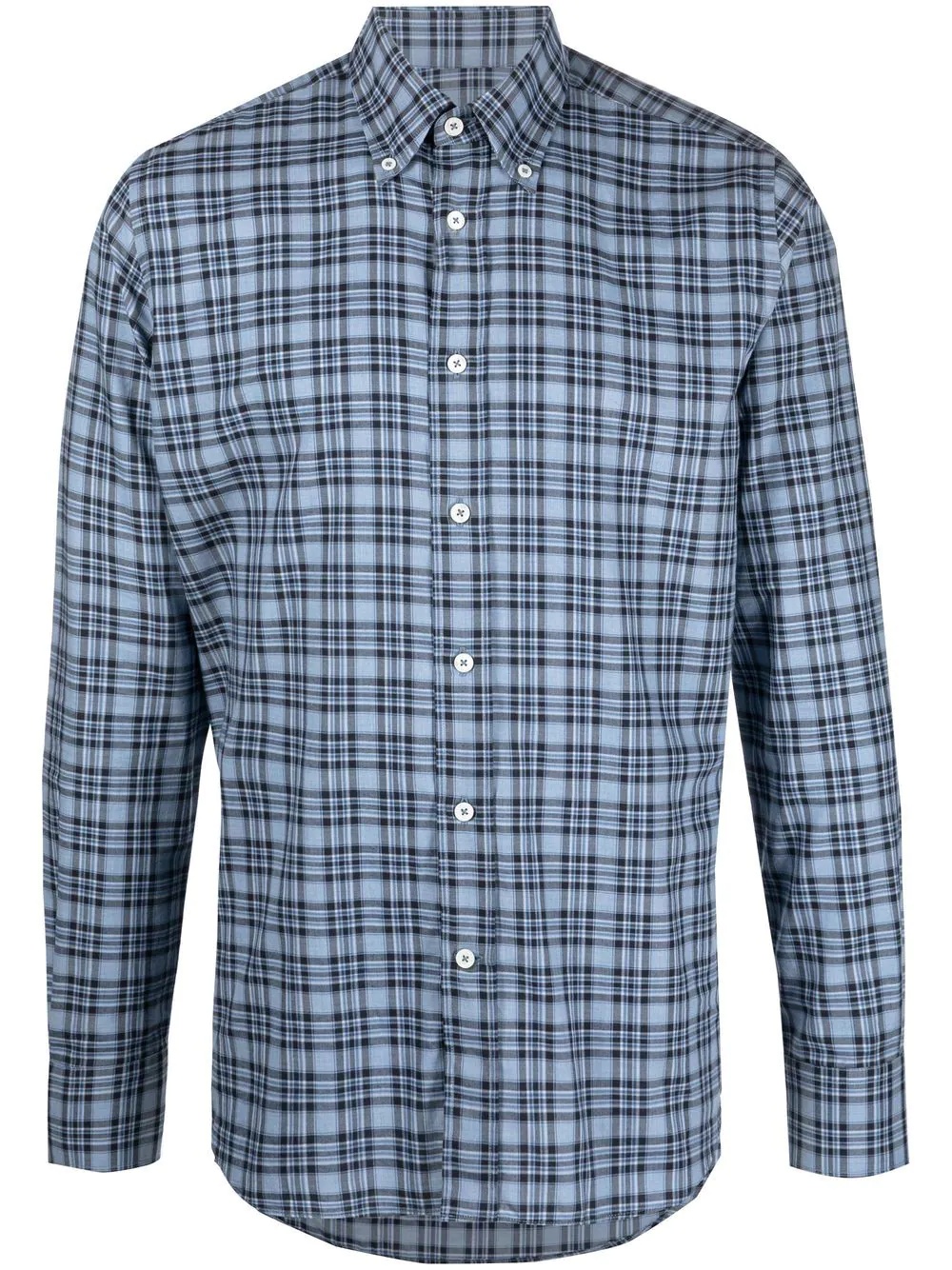 check-print cotton shirt - 1