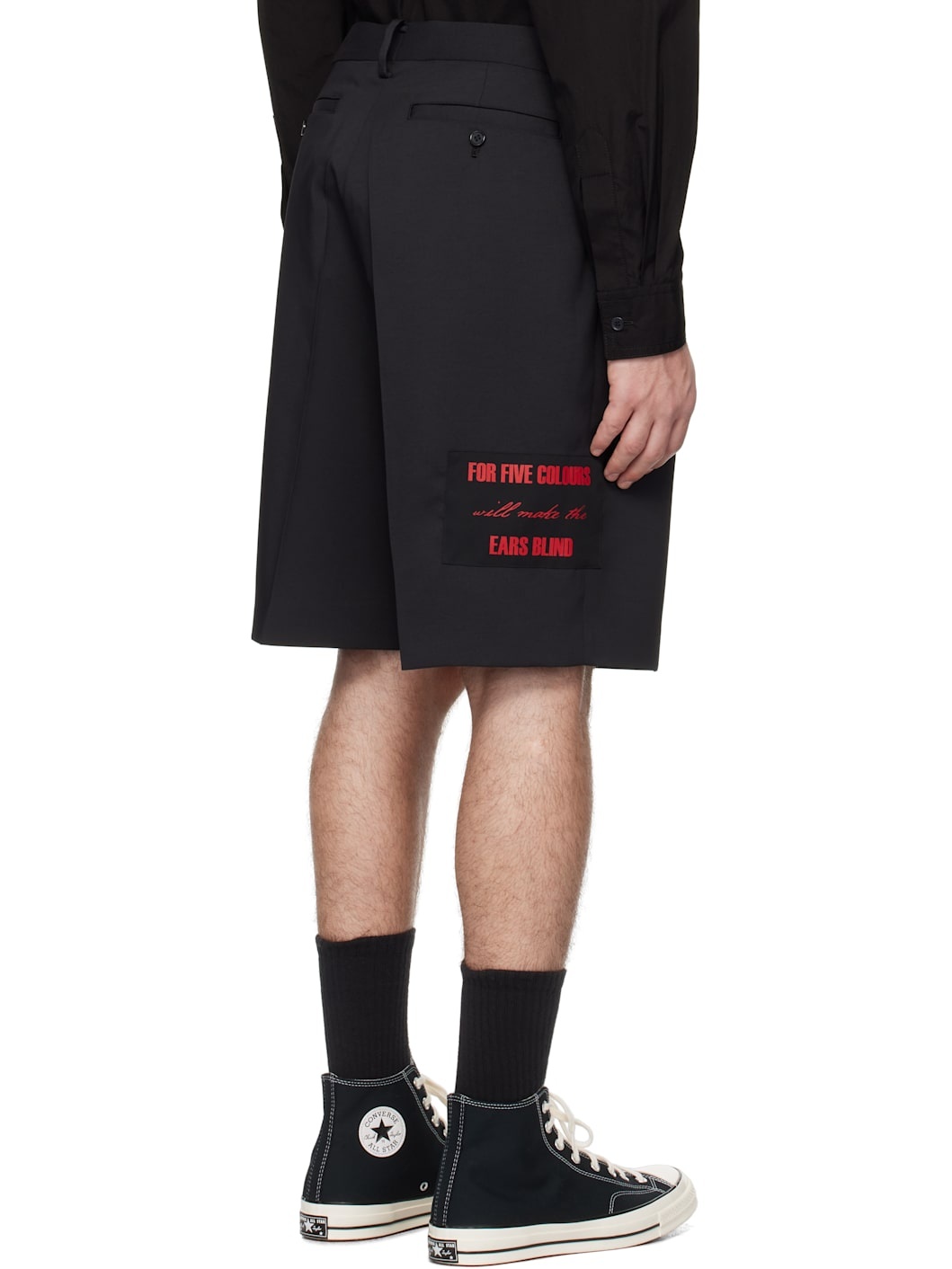 Black Appliqué Shorts - 3