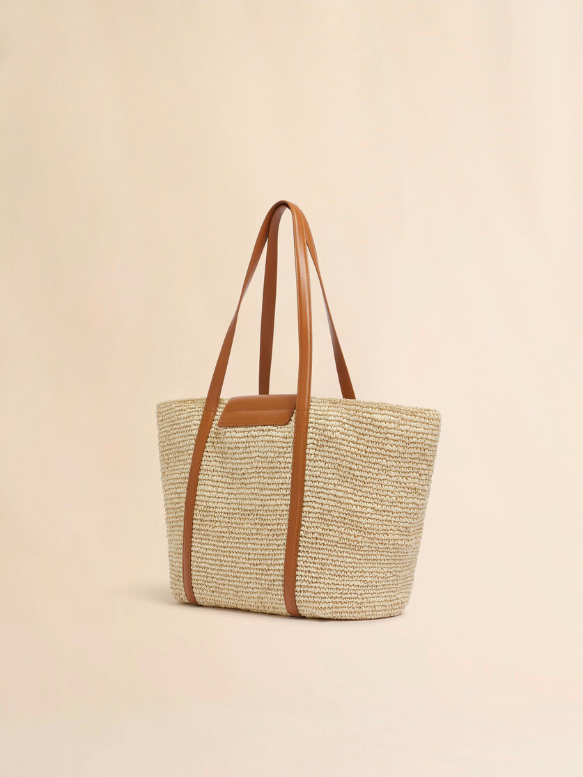 MEDIUM NATURAL RAFFIA-EFFECT TRUNKAROO BEACH BAG - 3