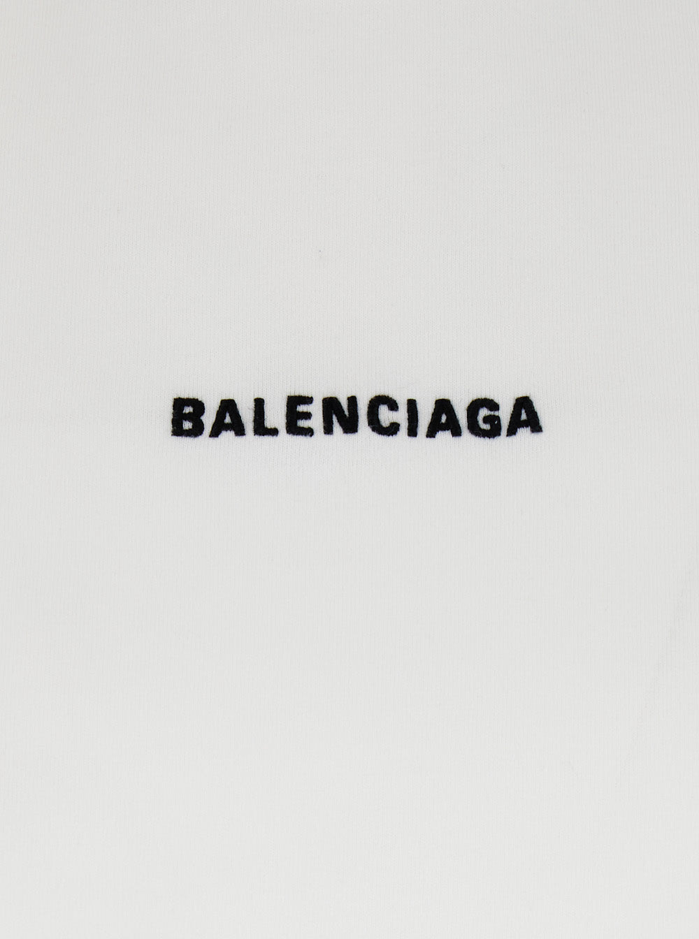Balenciaga Women White Crewneck T-Shirt With Logo Lettering Embroidery On Front And Rear In Cotton W - 3