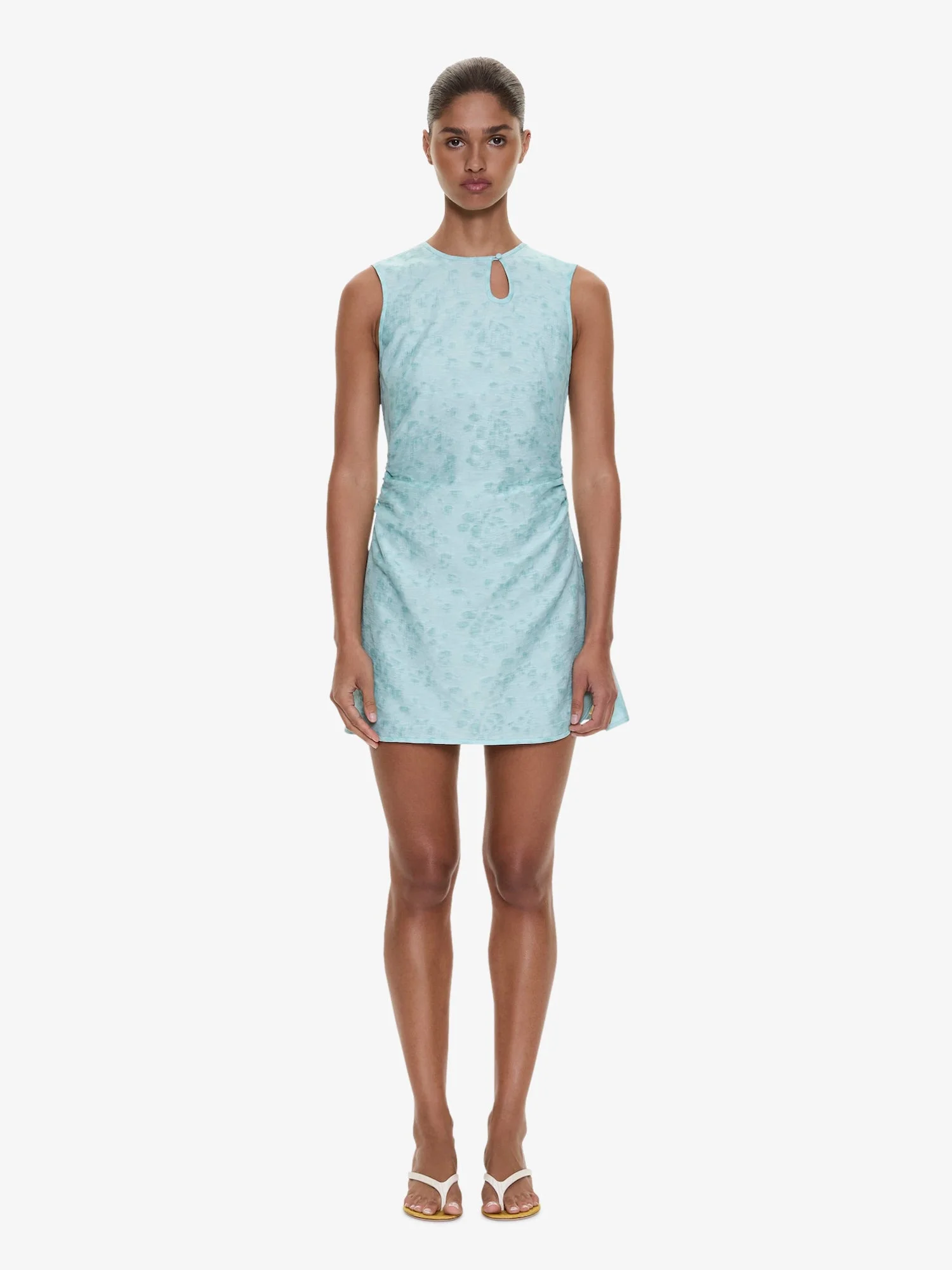 Light Leak Jacquard Loophole Mini Dress - 1
