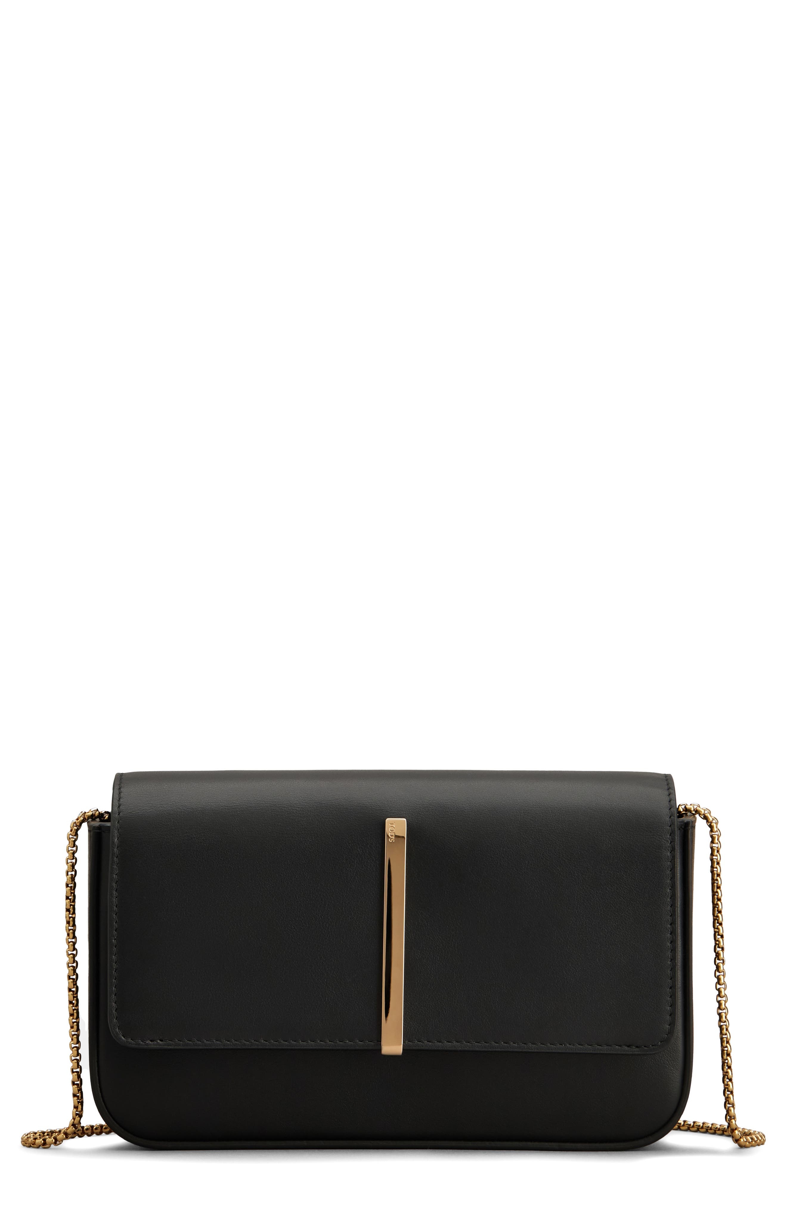 Tod's Mini Leather Flap Bag in Nero at Nordstrom - 1