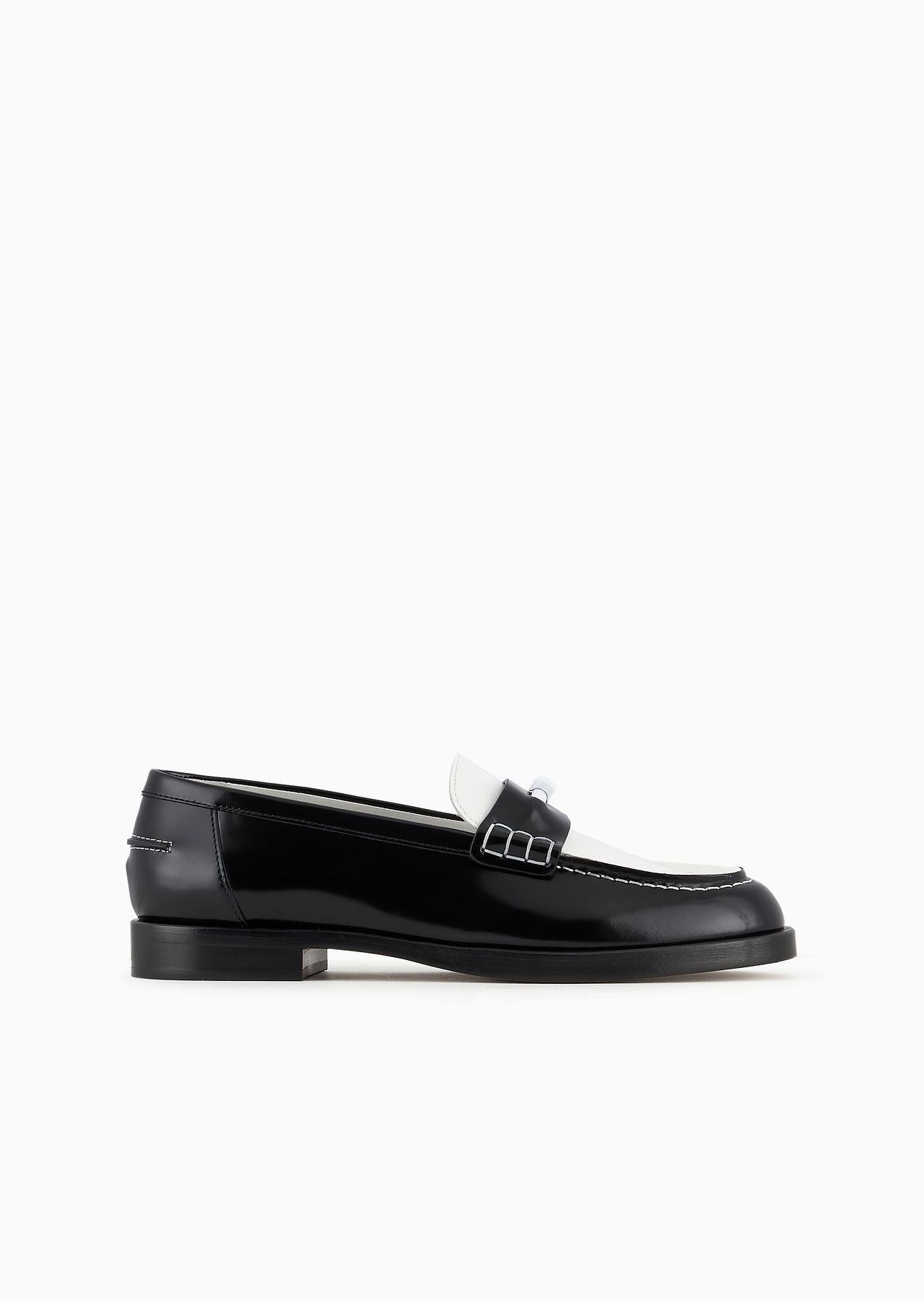 Polished leather loafers with stirrup bar - 1