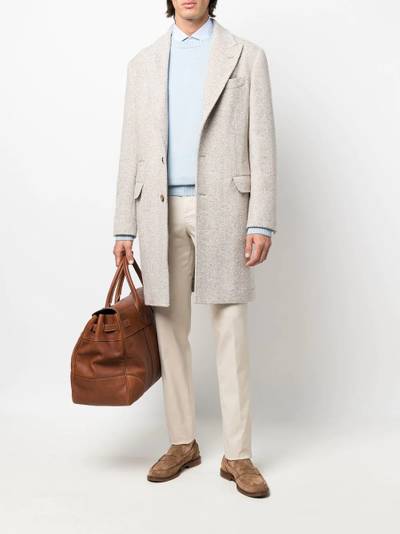 Brunello Cucinelli herringbone-tweed overcoat outlook