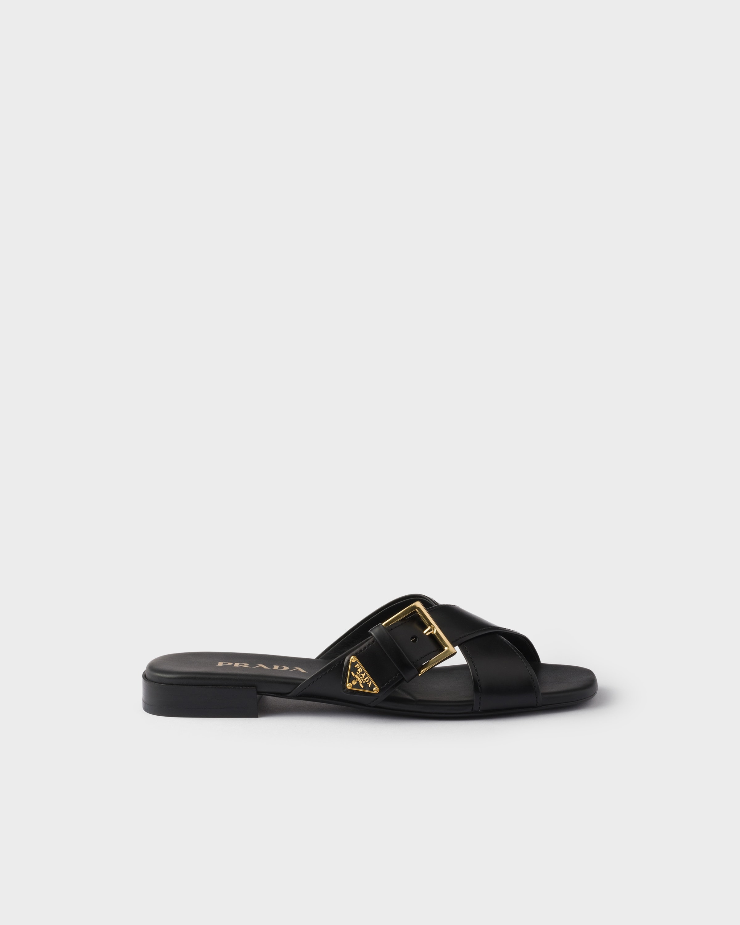 Leather crisscross slides with buckle - 2