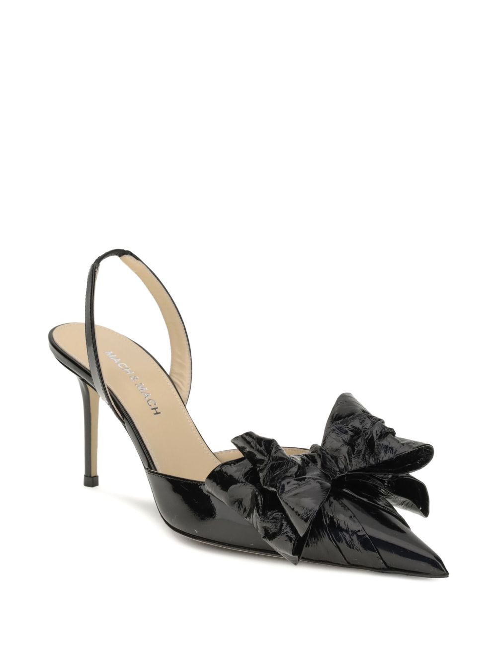85mm bow-embellished slingback pumps - 2