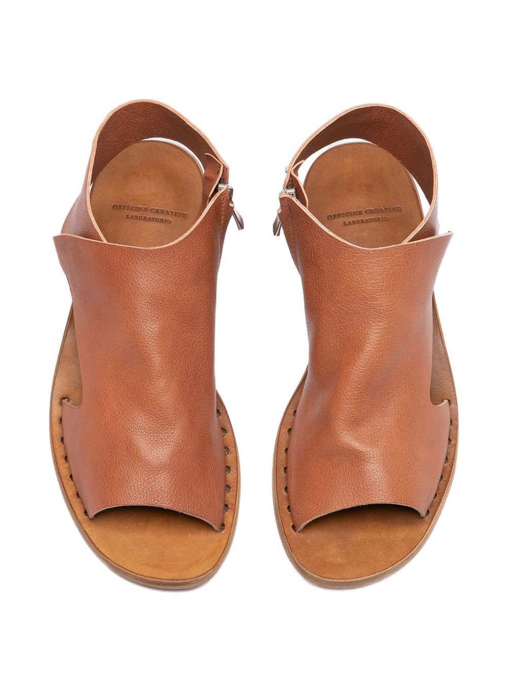 leather zip-fastening sandals - 3