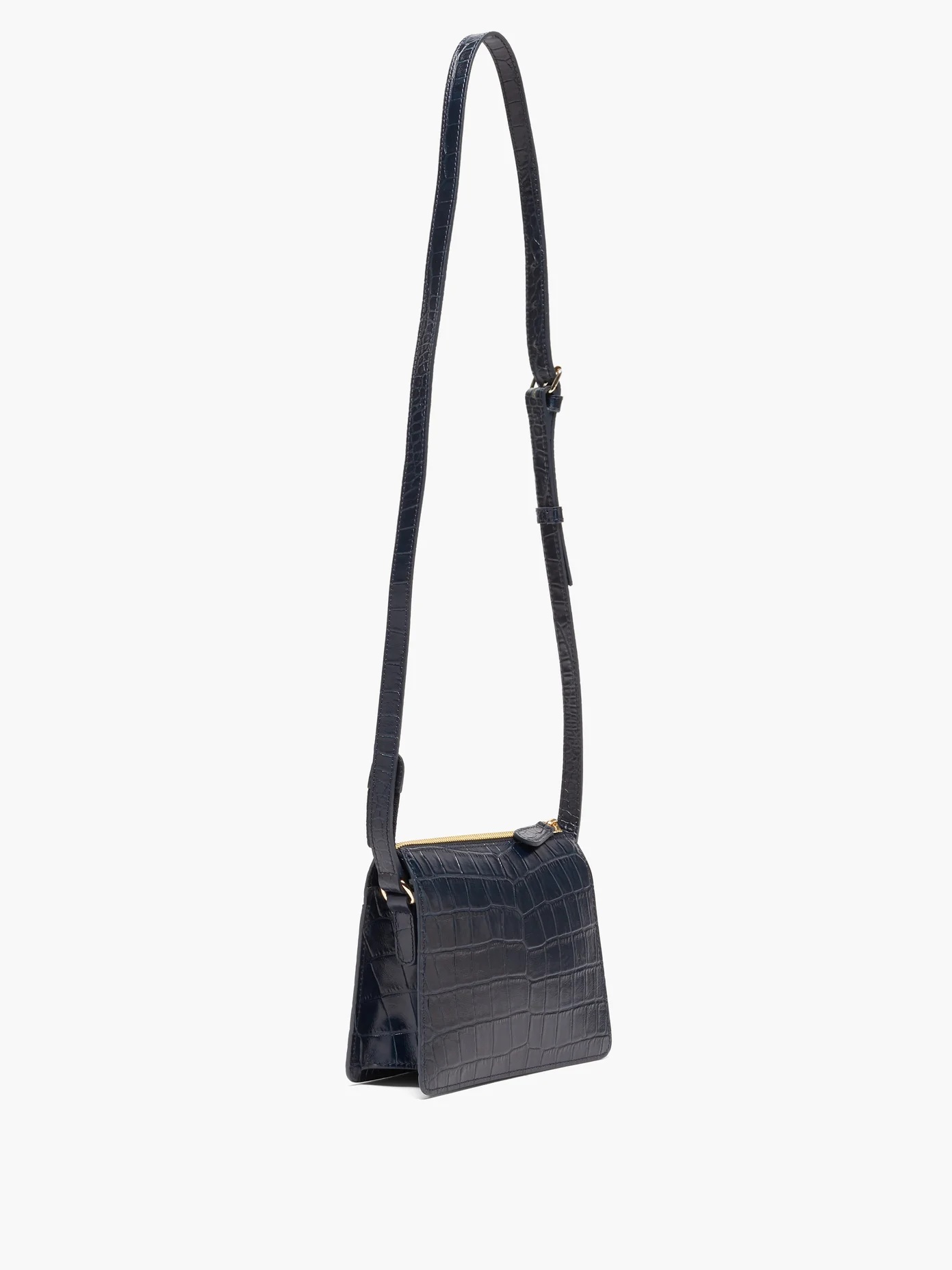 Ella crocodile-effect leather cross-body bag - 4