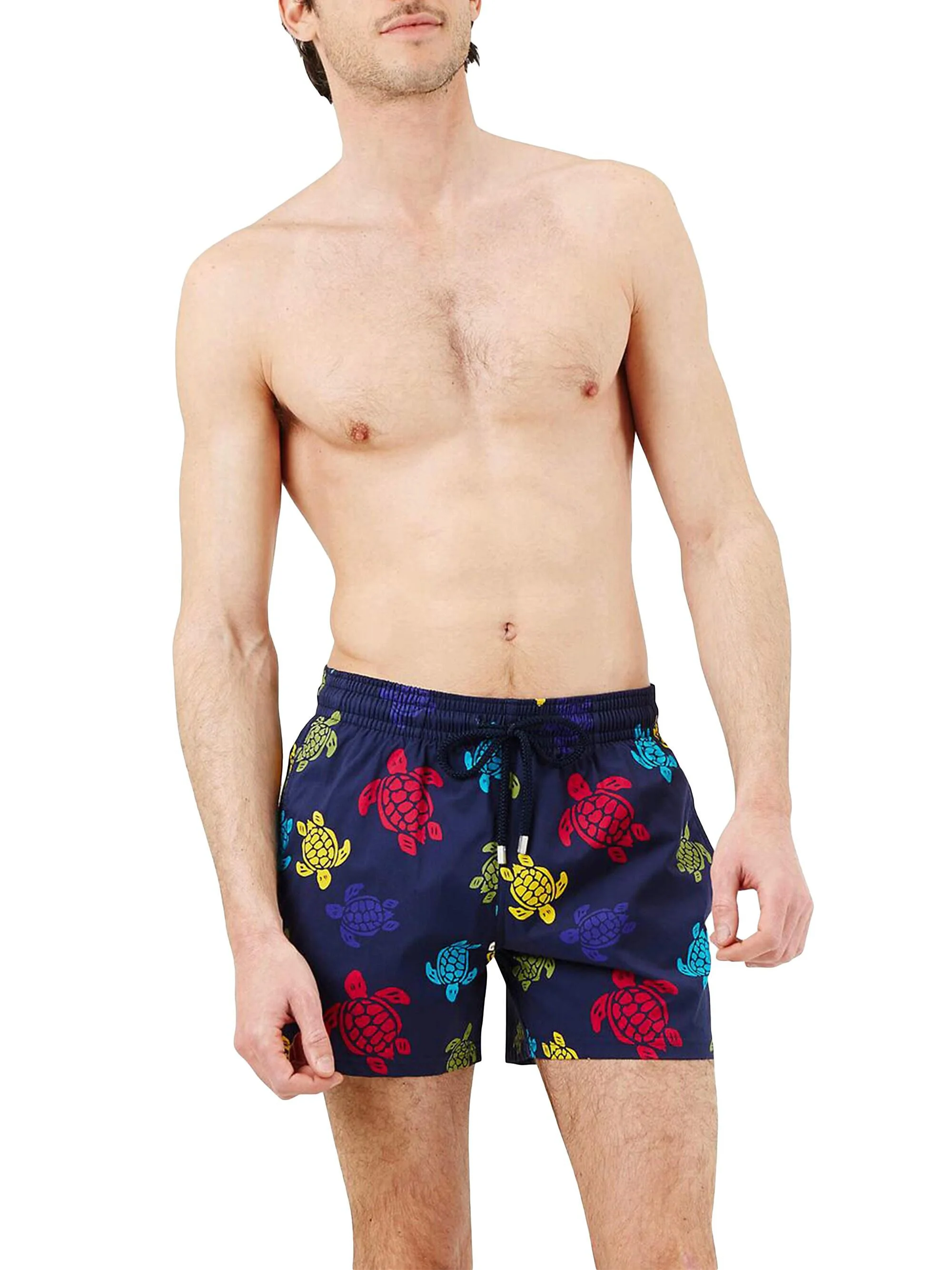 Men's Multicolor Tortoise Swim Trunks - Bleu Marine - 1