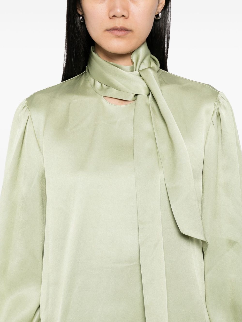 satin bow-detail blouse - 5