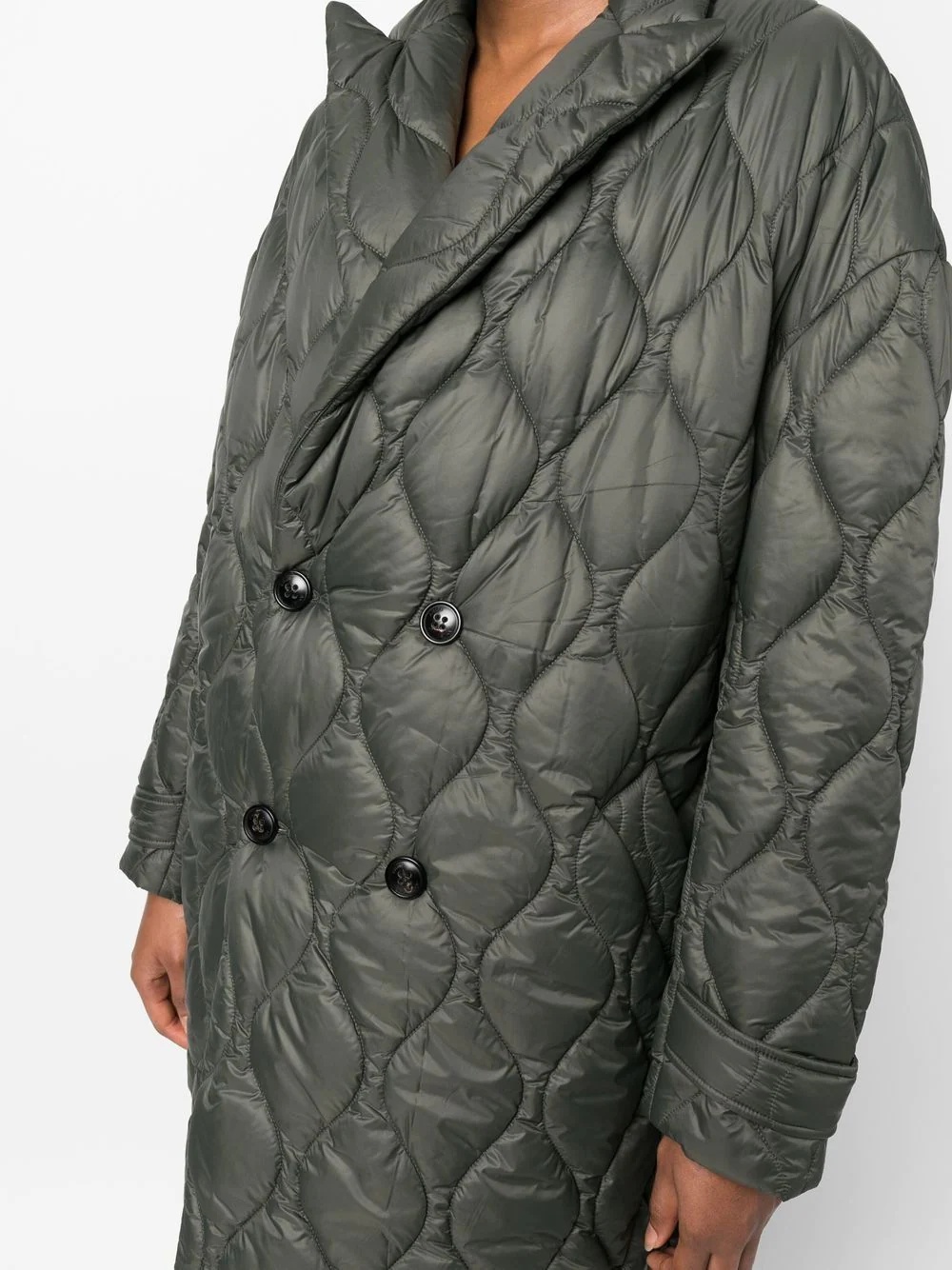 double-breasted quilted coat - 5