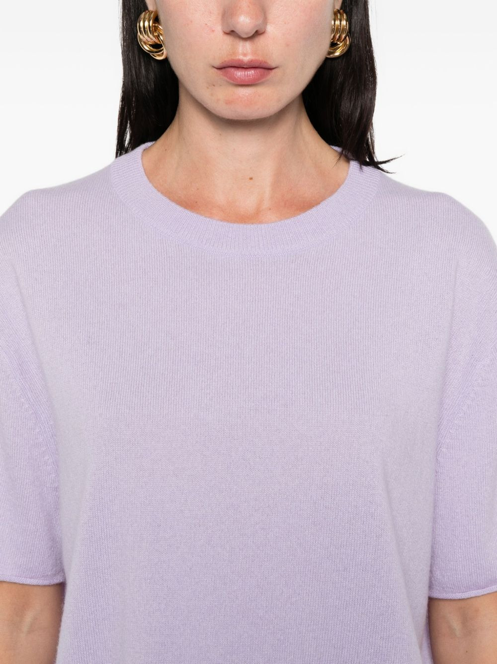 short-sleeve cashmere knit top - 5