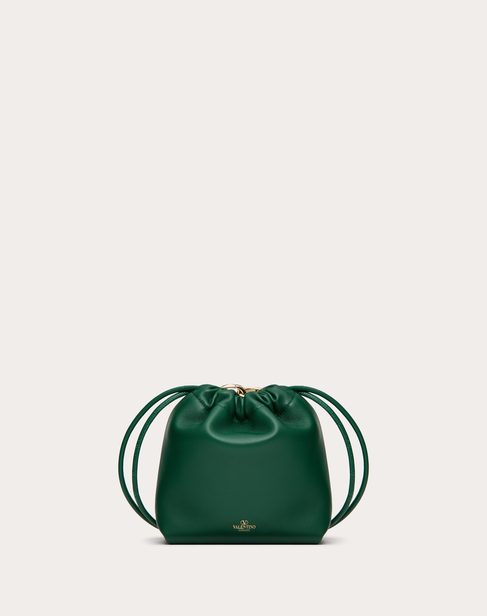 VLOGO POUF NAPPA LEATHER MINI BUCKET BAG - 3