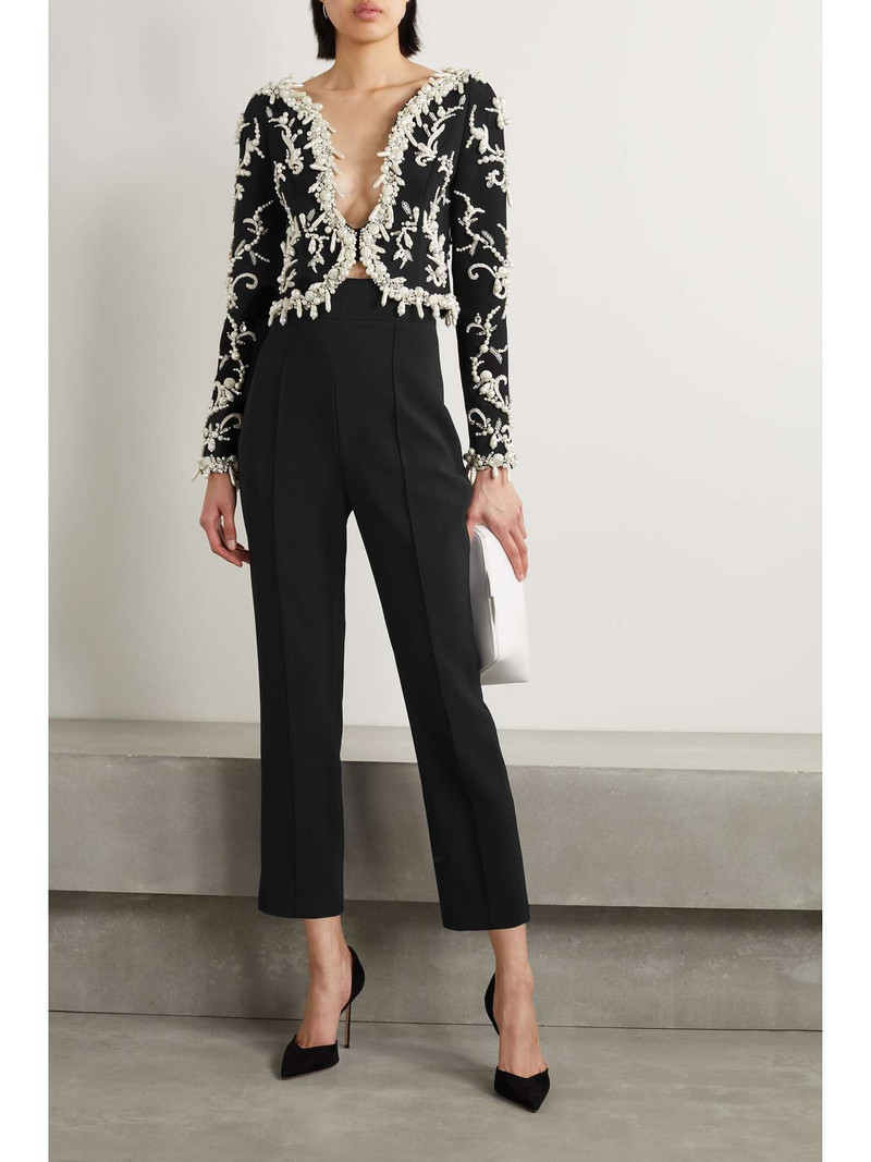 CAROLINA HERRERA Cropped stretch-crepe straight-leg pants outlook