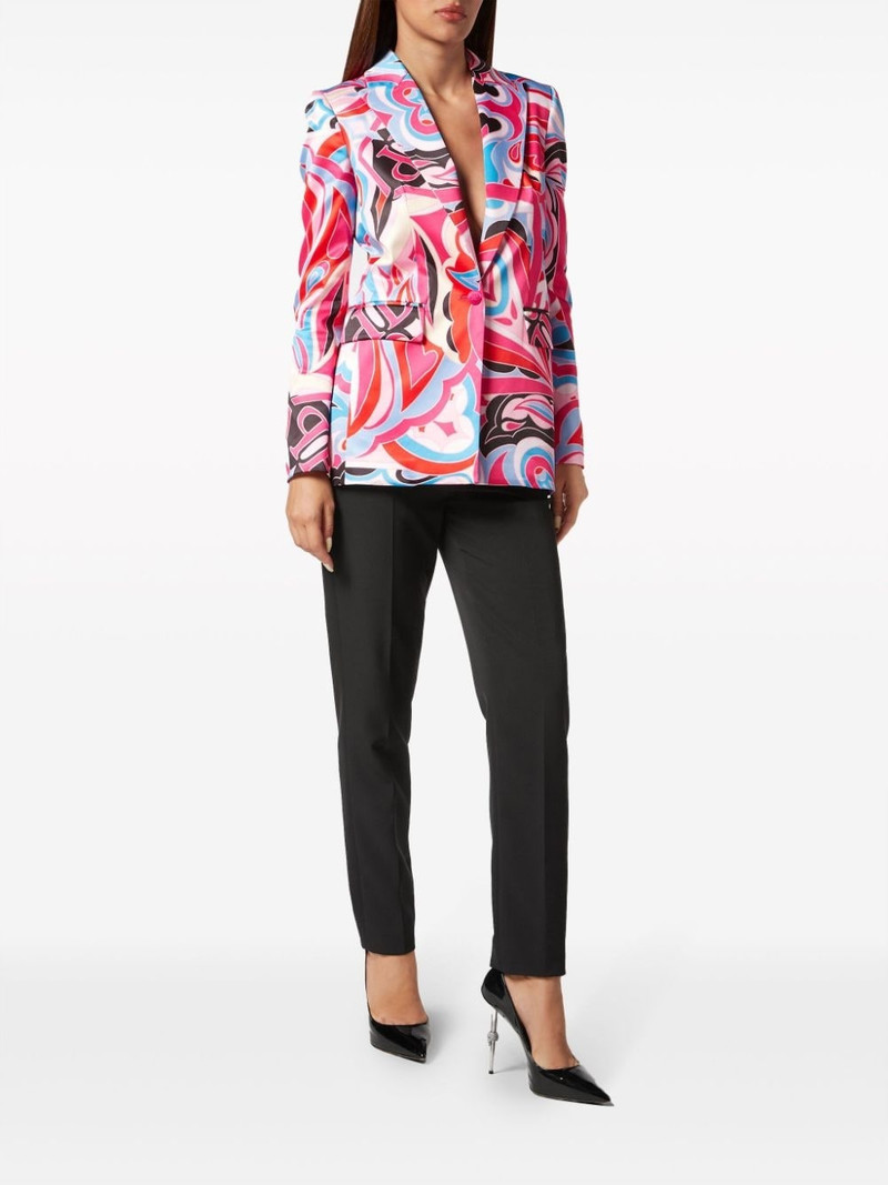 PHILIPP PLEIN graphic-print single-breasted blazer outlook
