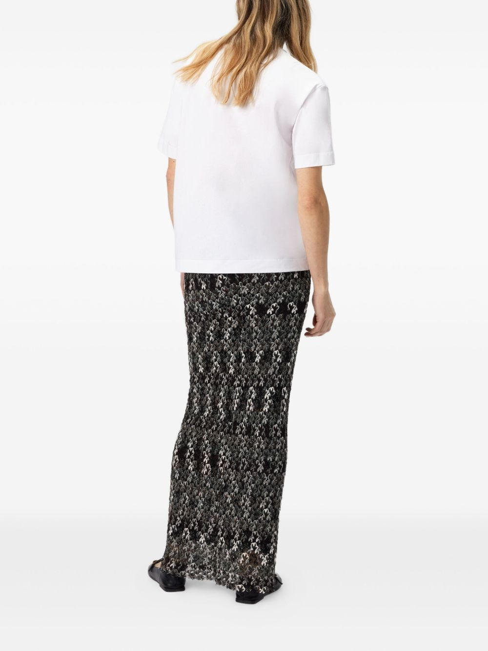 wave-pattern box-applique T-shirt - 3