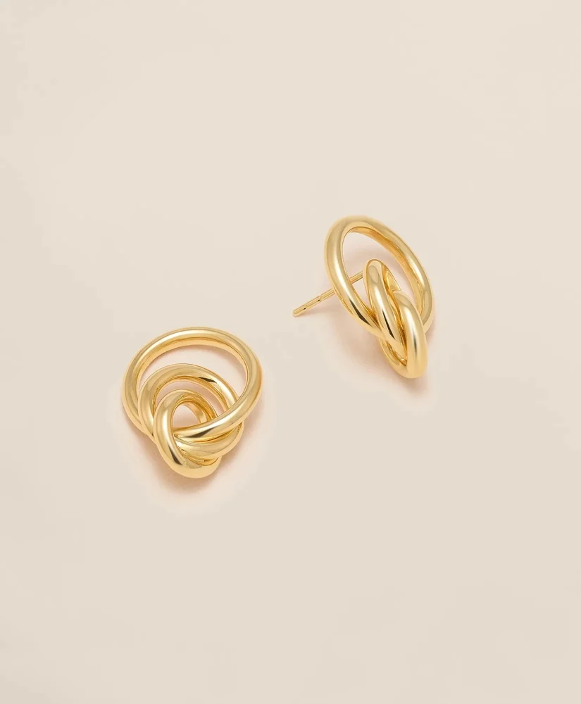 14k Gold Triple Hoop Earrings - 1