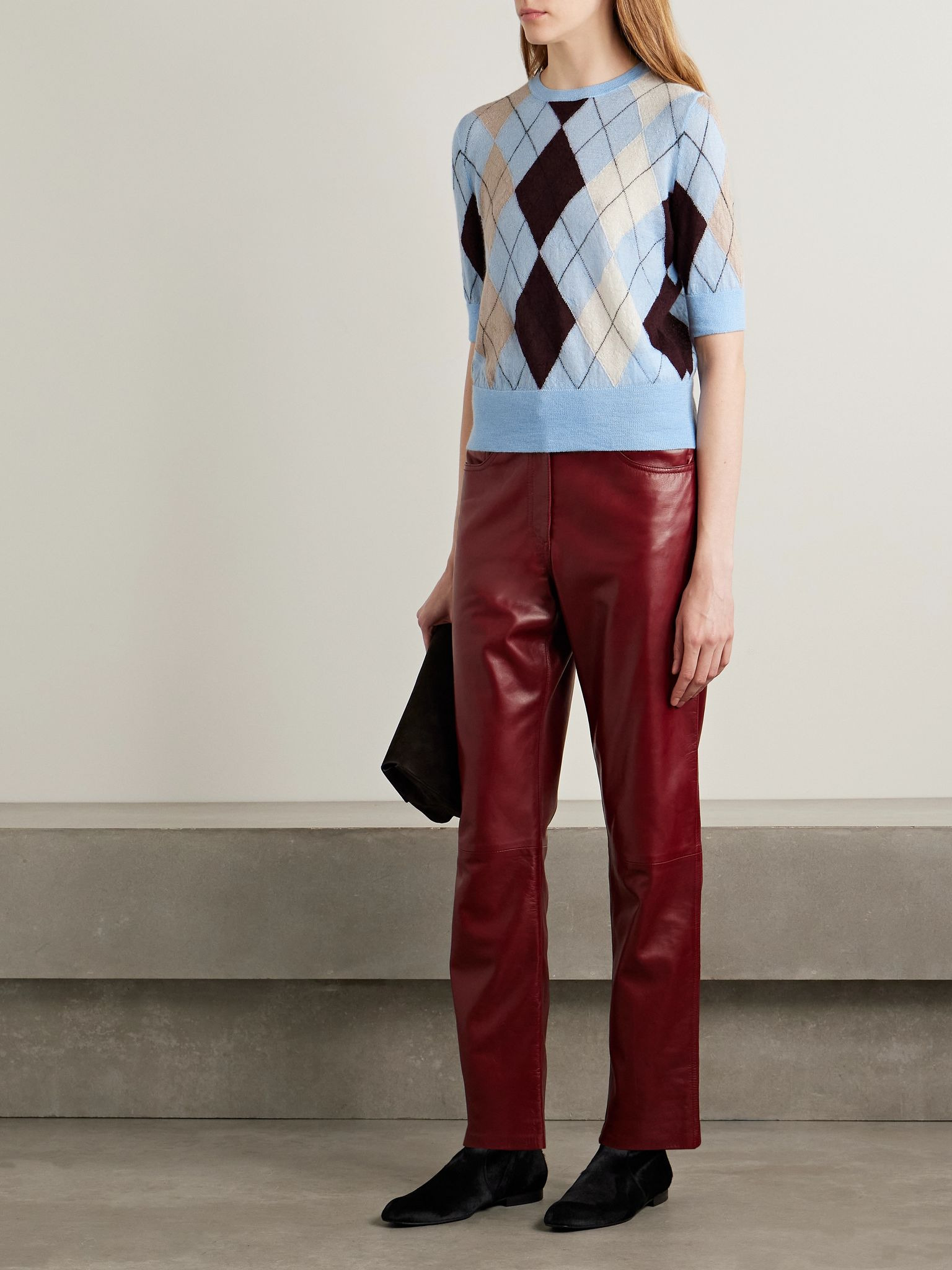 Anders argyle cashmere and mohair-blend sweater Blue - 2