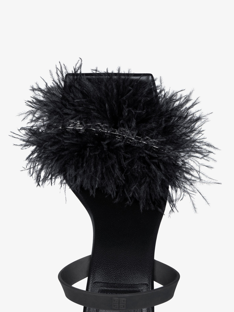 G WOVEN SANDALS IN FEATHERS AND LEATHER 6