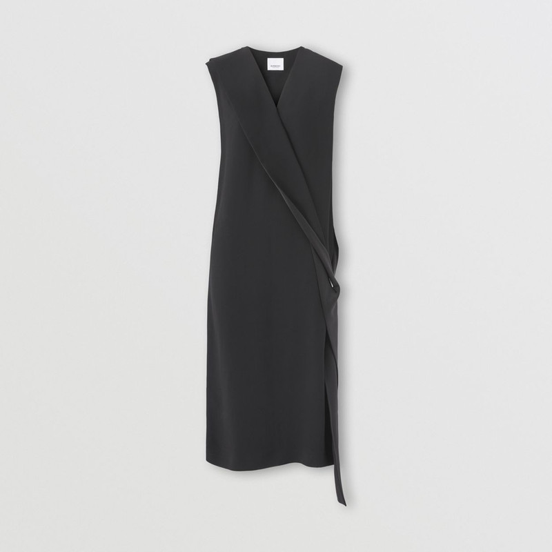 Silk Satin Sash Detail Sleeveless Dress 1