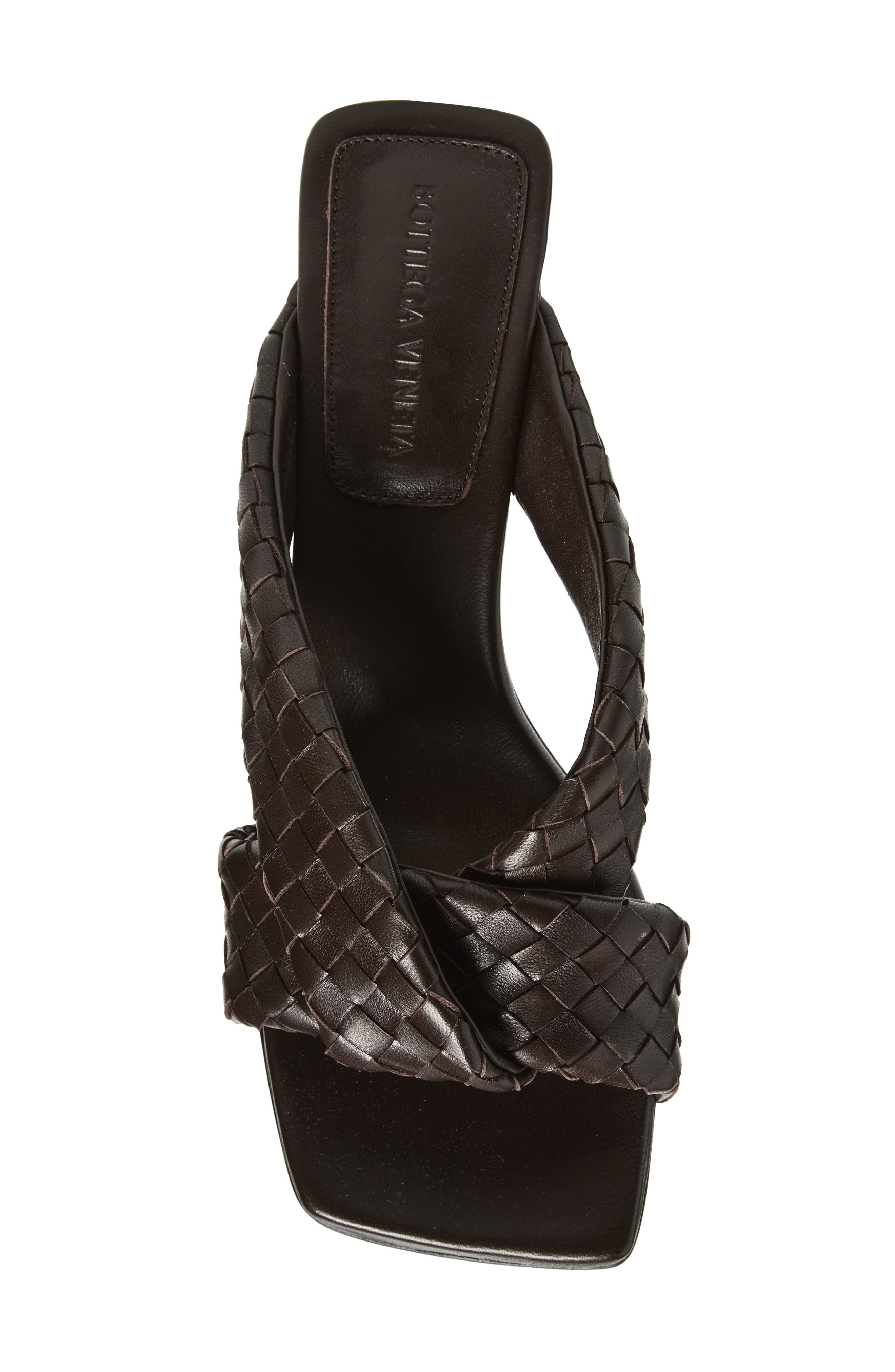 Bottega Veneta Riva Square Toe Kitten Heel Intrecciato Sandal in Fondant at Nordstrom - 5