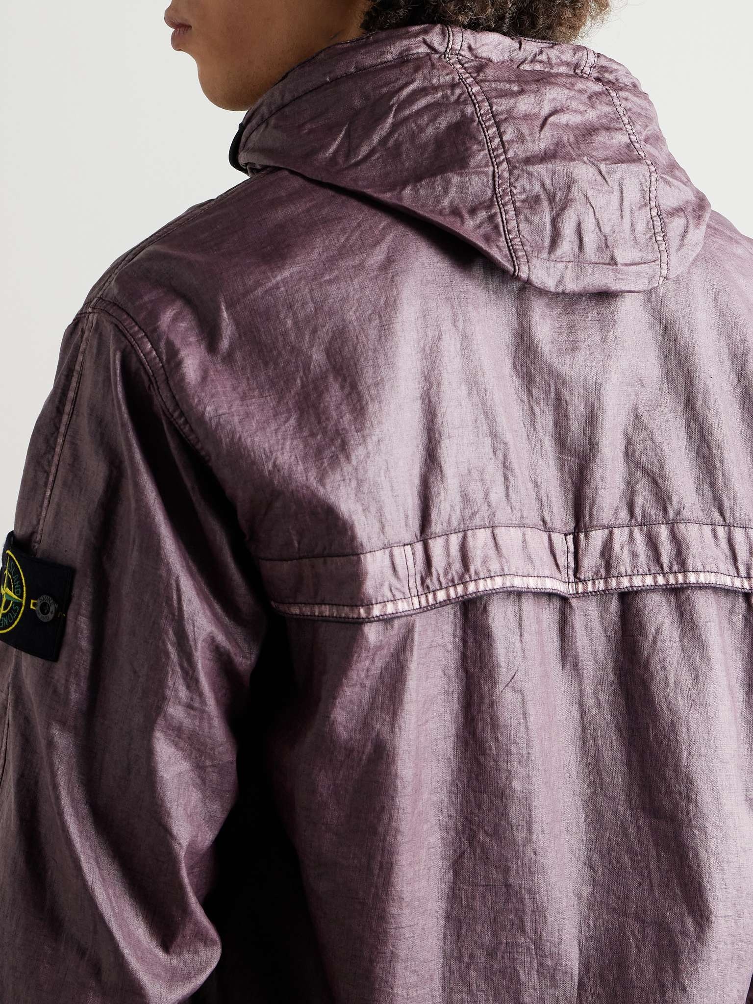 Logo-Appliquéd Garment-Dyed Lino Gommato Jacket - 6