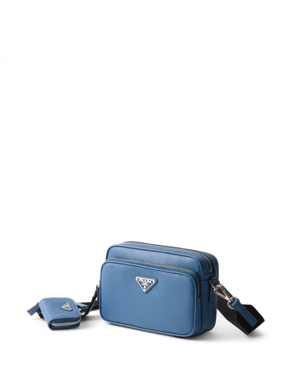 enamel triangle logo attached pouch shoulder bag - 3