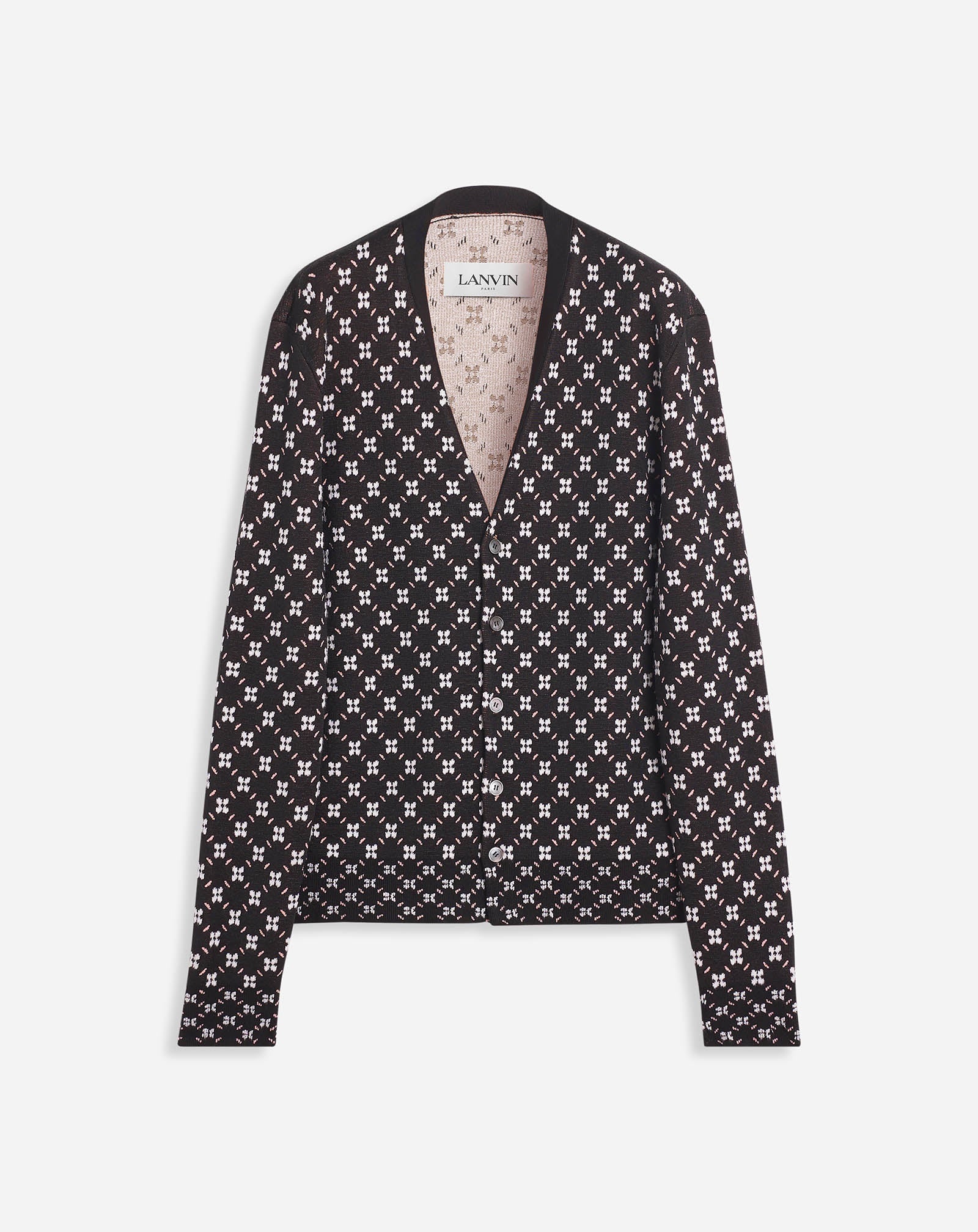FLORAL JACQUARD BOXY CARDIGAN - 1