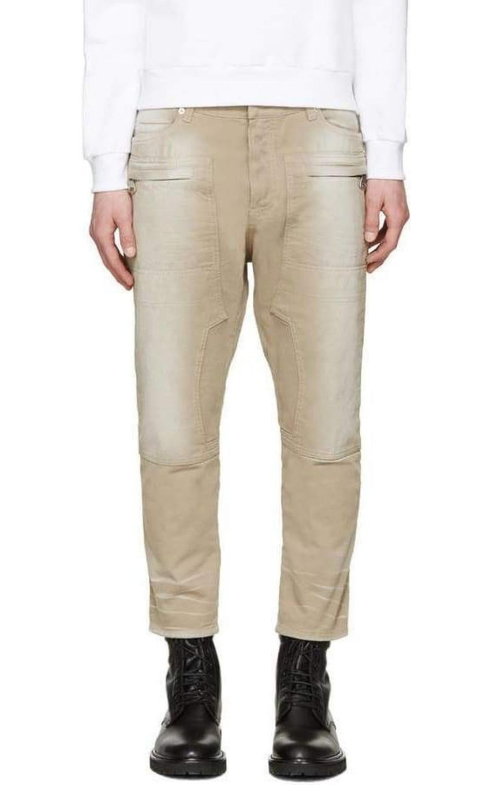 Tan Cropped Jeans - 2