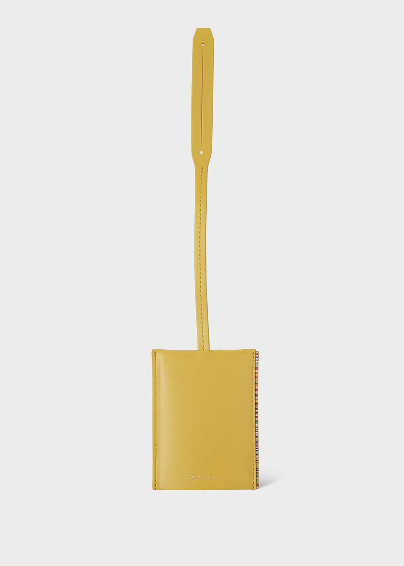 Yellow Leather 'Signature Stripe' Trim Luggage Tag 1