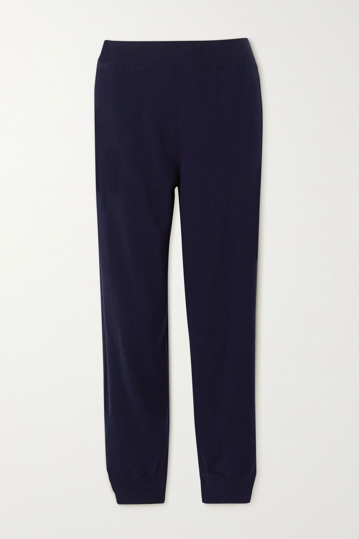 Crochet-trimmed cashmere and wool-blend track pants - 1