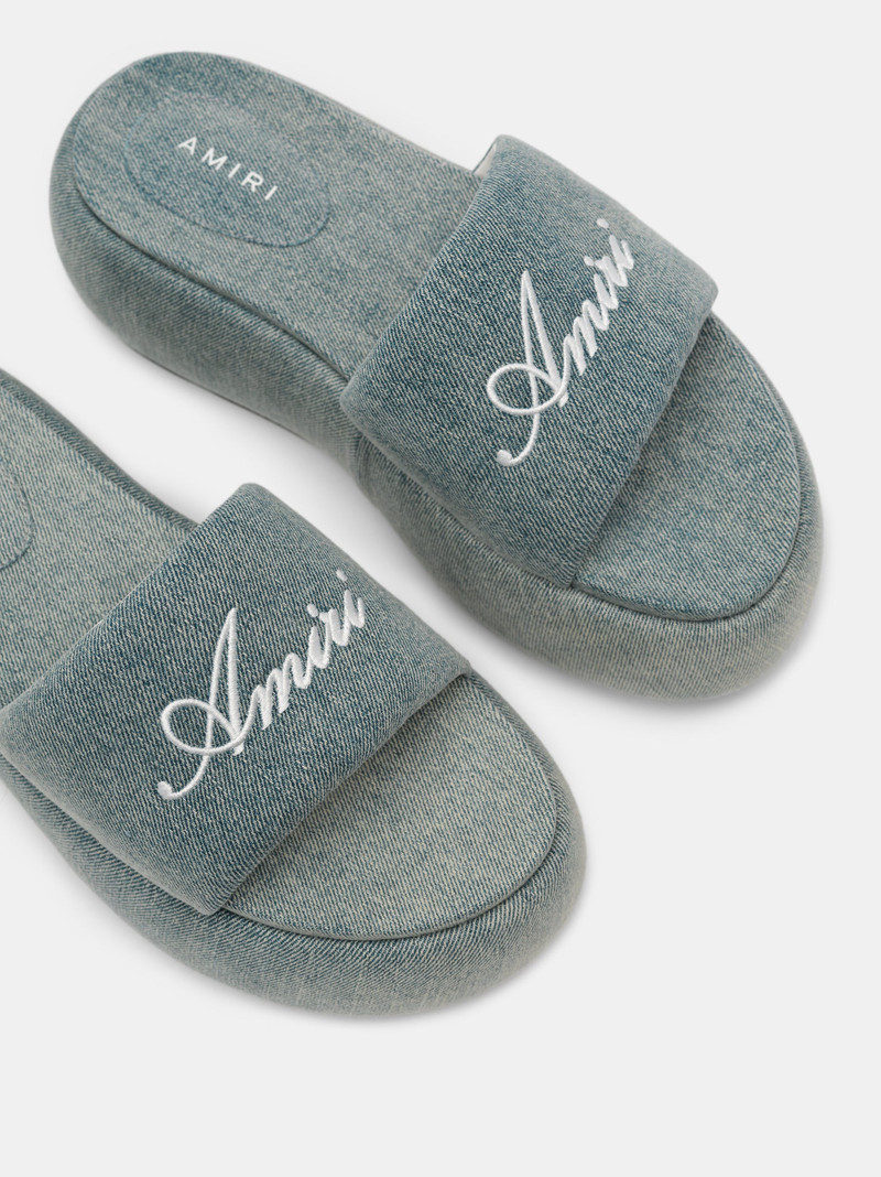 WOMEN'S AMIRI PLATFORM DENIM SANDAL 5