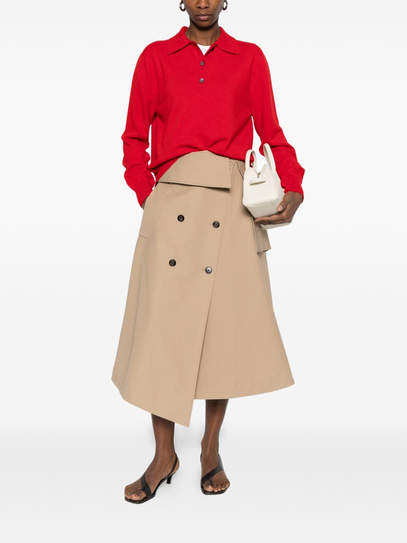 RÓHE asymmetric double-layer midi skirt outlook