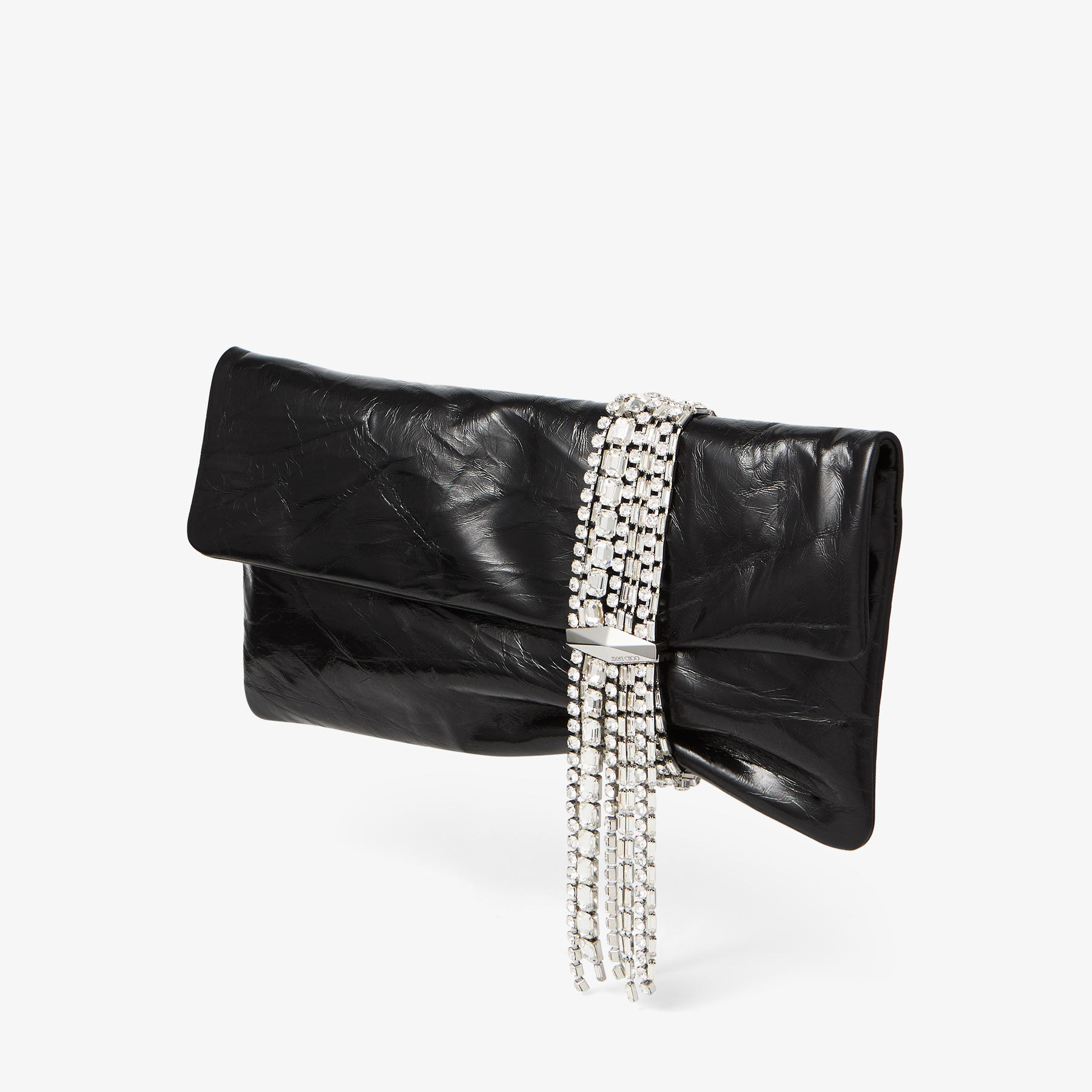Zandra
Black Vintage Metallic Leather Clutch Bag - 3