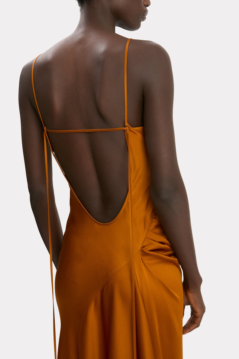 Draped Cami Floor-Length Dress In Bronze 6