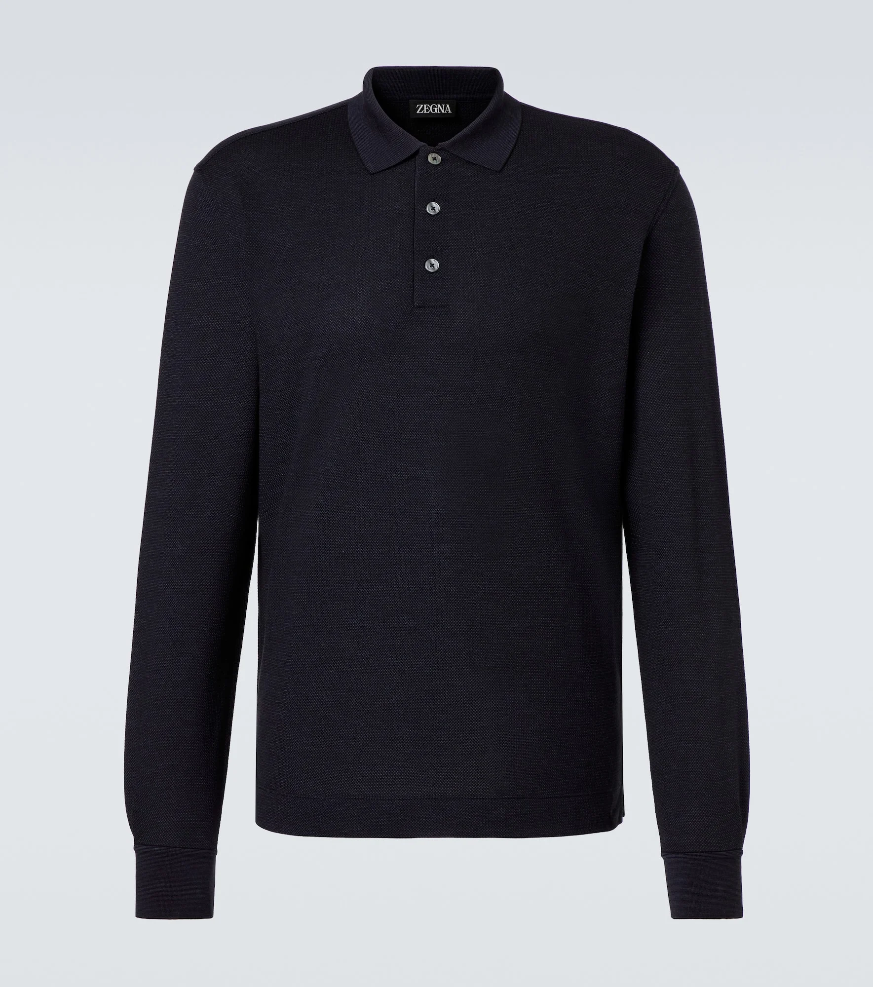 Cotton and silk polo shirt - 1