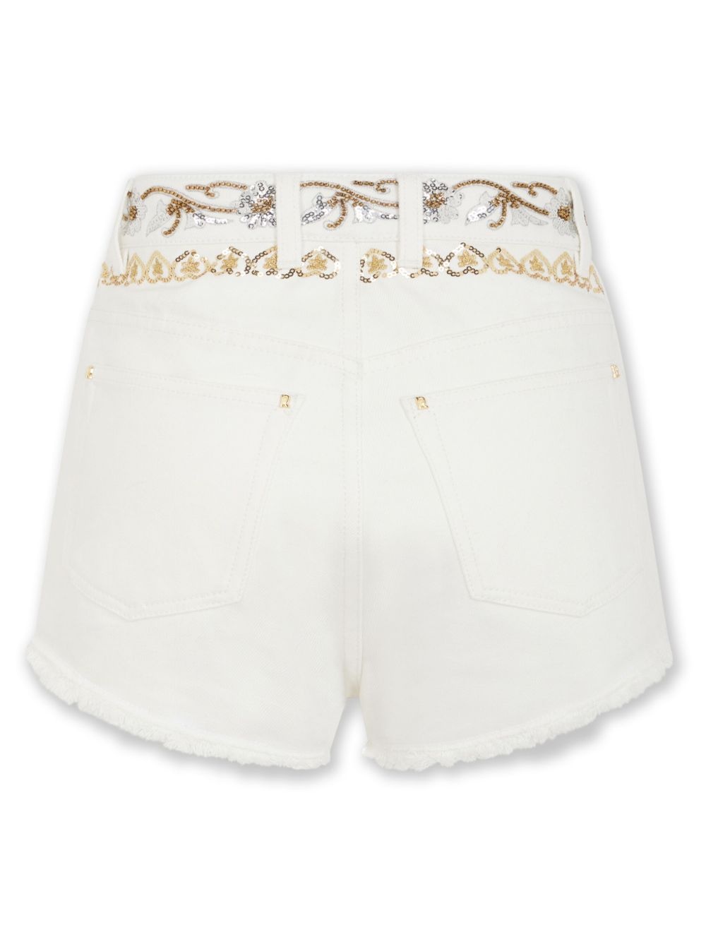 embroidered denim shorts - 5