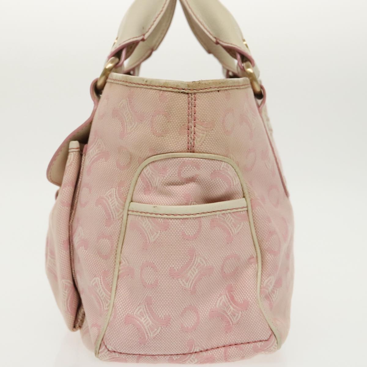 CELINE C Macadam Canvas Hand Bag Pink Gold - 3