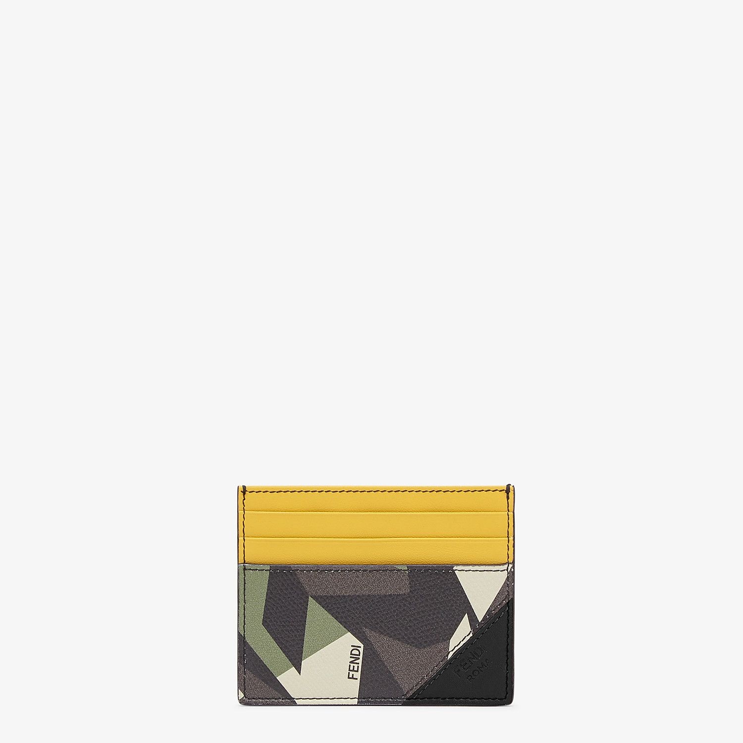 Yellow leather card holder - 1