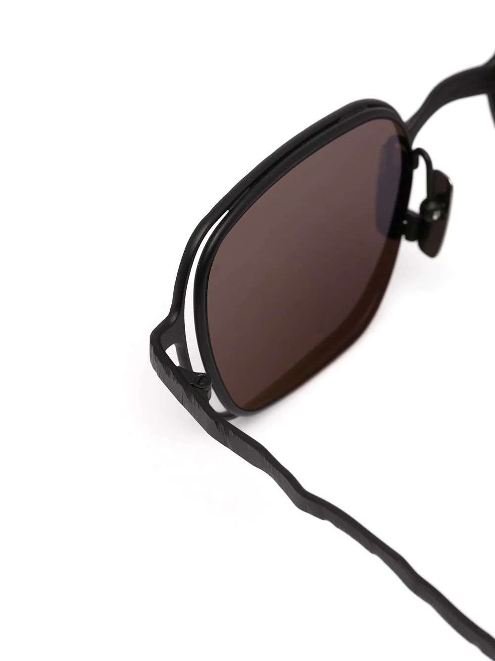 rectangle-frame crinkled-arm sunglasses - 3