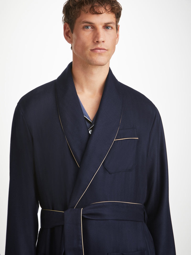 Men's Robe Duke Cashmere Navy - 7