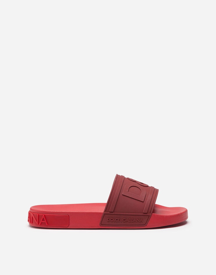 Rubber beachwear sliders with D&G logo - 1