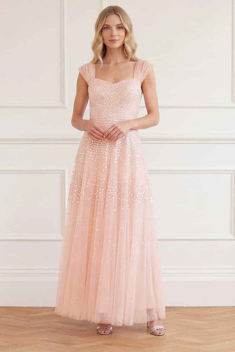 Needle & Thread Sunrise Sequin Sweetheart Ankle Gown outlook
