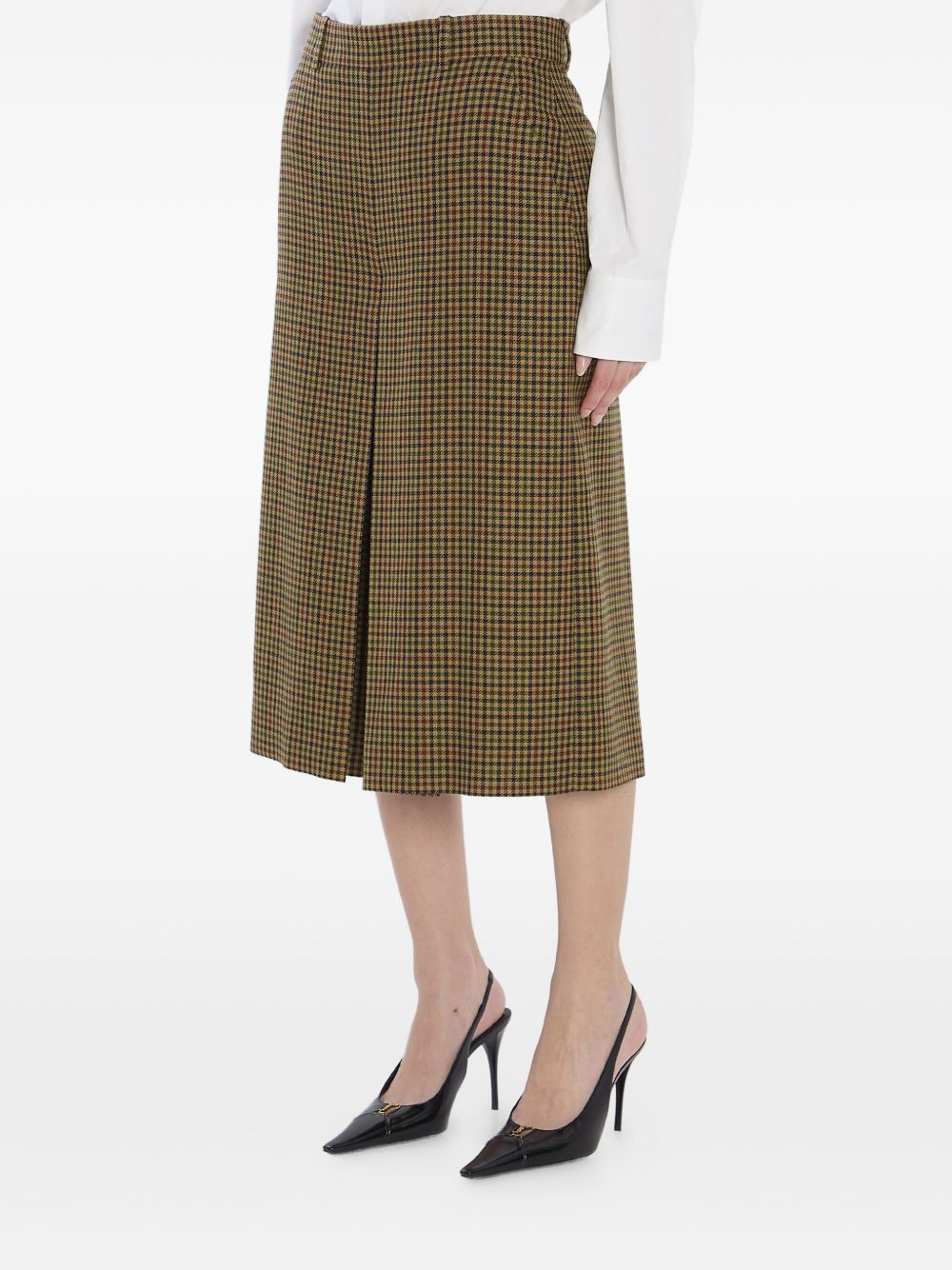 plaid-pattern cropped trousers - 4
