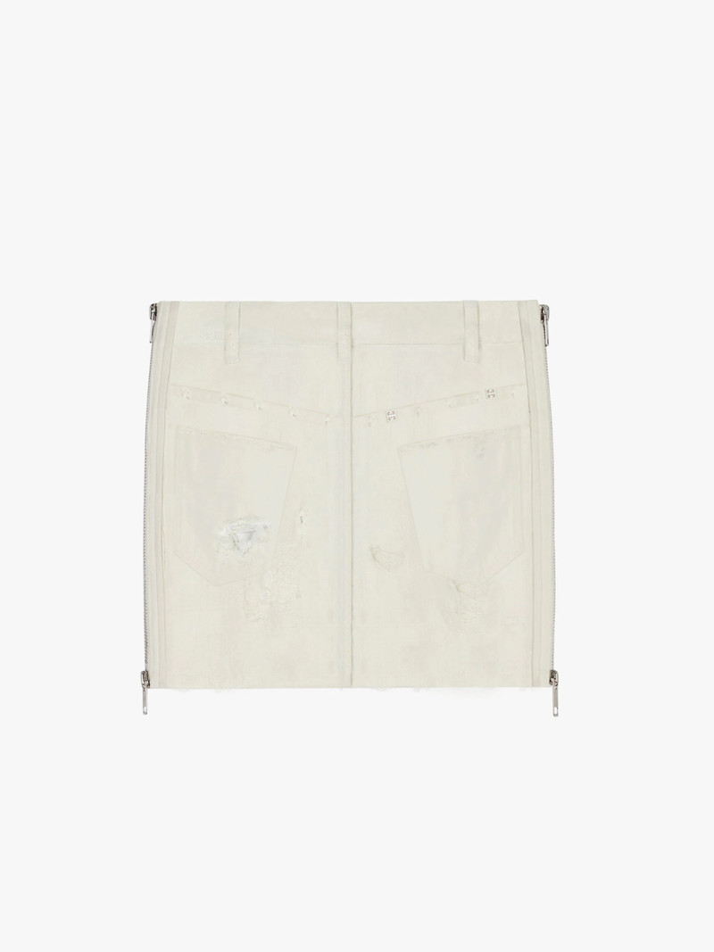 Givenchy MINI SKIRT IN DESTROYED DENIM outlook