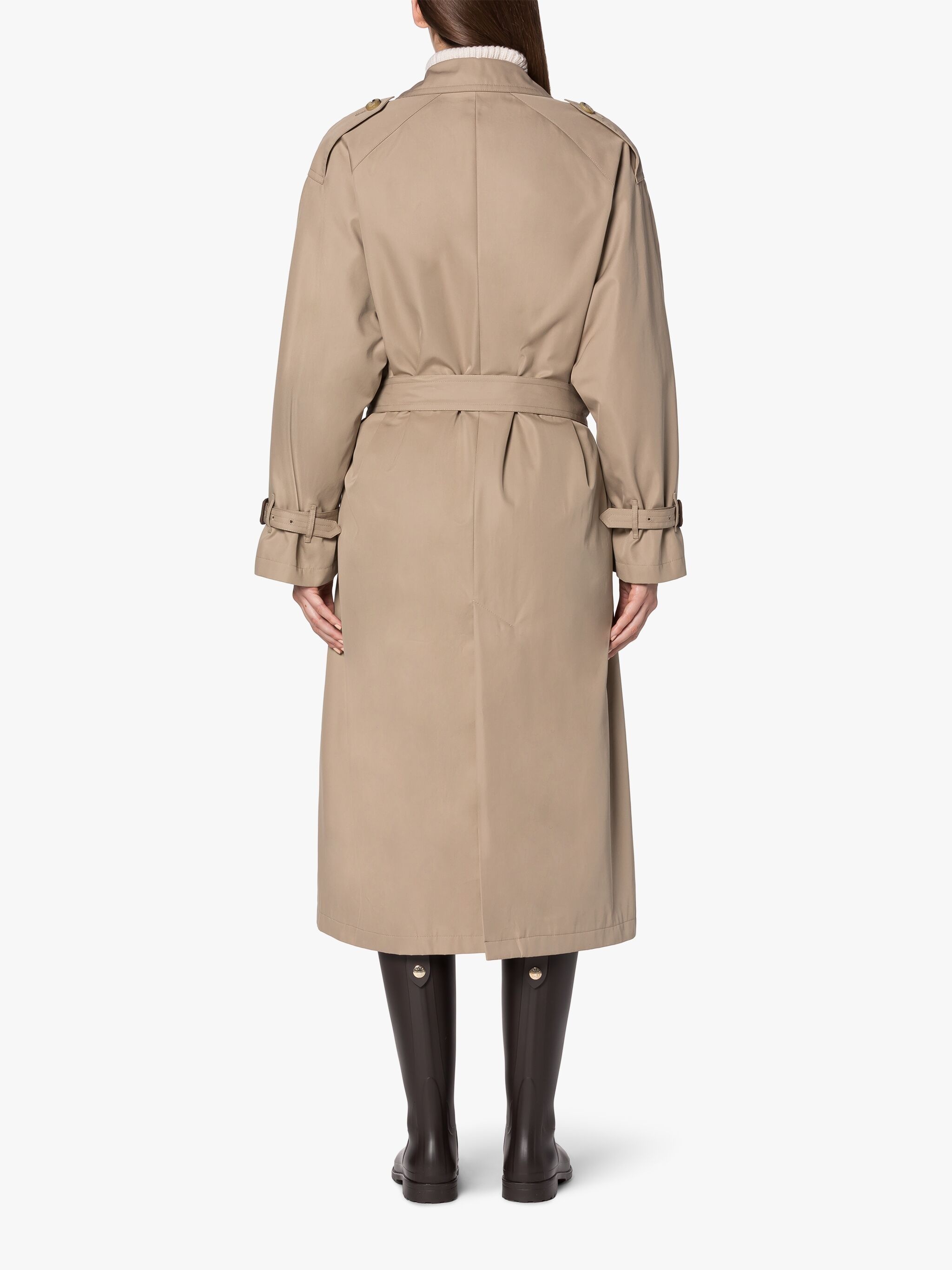 JAMIE SAND GABARDINE COTTON TRENCH COAT - 4