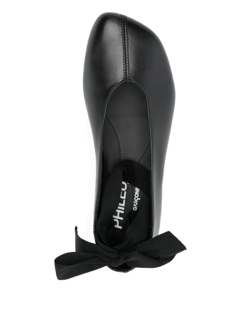 ribbon-bow platform ballet flats - 4