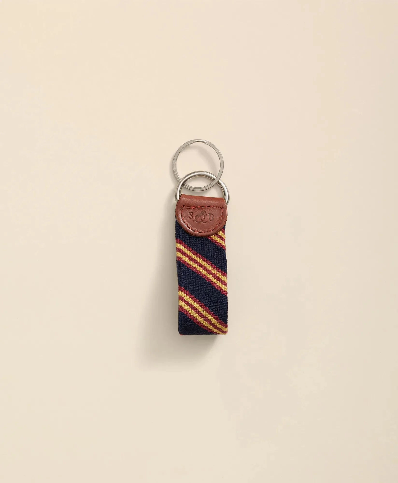Smathers & Branson Needlepoint Rep Stripe Key Fob - 1