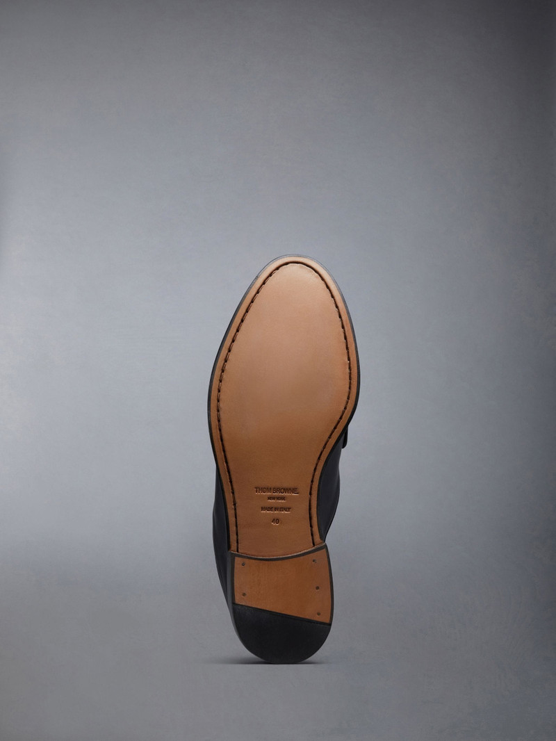 Pebble Grain Leather Varsity Penny Loafer Mule 5