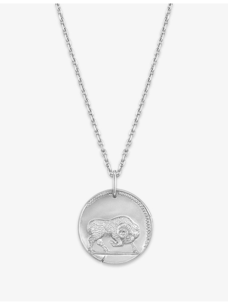 Zodiaque Medal Aires 18ct White-Gold Pendant 3